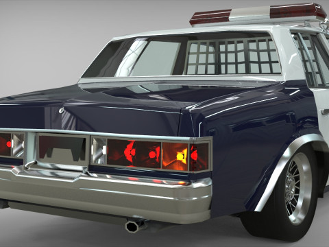 Chevrolet Malibu 1981 Police car Low-poly 3D 모델