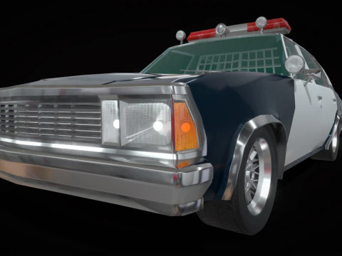 Chevrolet Malibu 1981 Police car Low-poly 3D Model