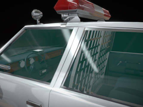 Chevrolet Malibu 1981 Police car Low-poly 3D 모델