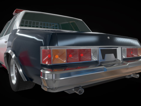 Chevrolet Malibu 1981 Police car Low-poly 3D 모델