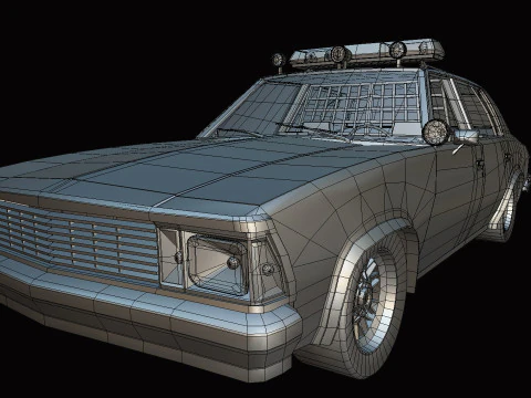 Chevrolet Malibu 1981 Police car Low-poly 3D Model