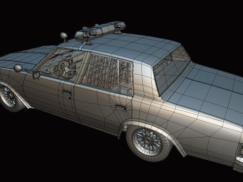 Chevrolet Malibu 1981 Police car Low-poly 3D 모델