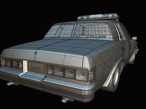 Chevrolet Malibu 1981 Police car Low-poly 3D Model
