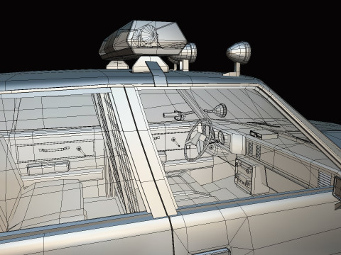 Chevrolet Malibu 1981 Police car Low-poly 3D 모델