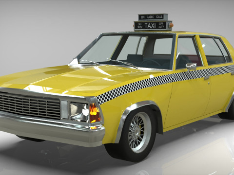 Taxi Chevrolet malibu1981 lowpoly Low-poly 3D 모델