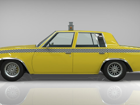 Taxi Chevrolet malibu1981 lowpoly Low-poly 3D Model