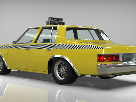 Taxi Chevrolet malibu1981 lowpoly Low-poly 3D Model