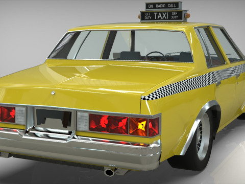 Taxi Chevrolet malibu1981 lowpoly Low-poly 3D Model