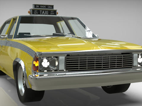 Taxi Chevrolet malibu1981 lowpoly Low-poly 3D Model