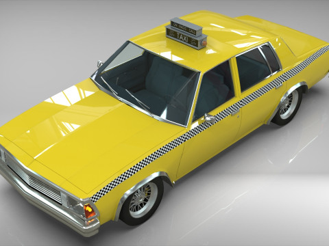 Taxi Chevrolet malibu1981 lowpoly Low-poly 3D Model