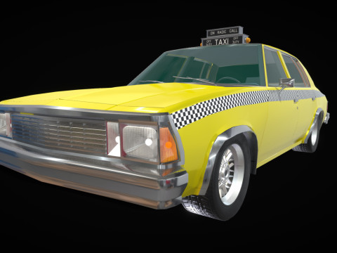 Taxi Chevrolet malibu1981 lowpoly Low-poly 3D Model