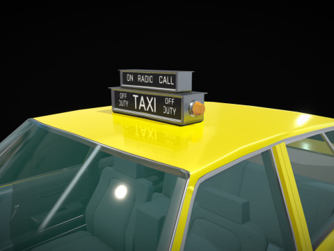 Taxi Chevrolet malibu1981 lowpoly Low-poly 3D Model