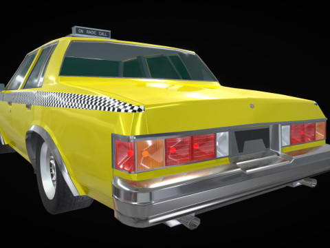 Taxi Chevrolet malibu1981 lowpoly Low-poly 3D Model