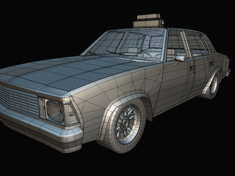 Taxi Chevrolet malibu1981 lowpoly Low-poly 3D Model