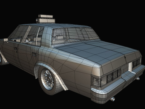Taxi Chevrolet malibu1981 lowpoly Low-poly 3D Model