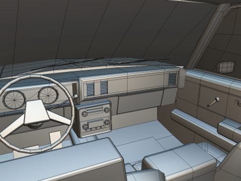 Taxi Chevrolet malibu1981 lowpoly Low-poly 3D Model