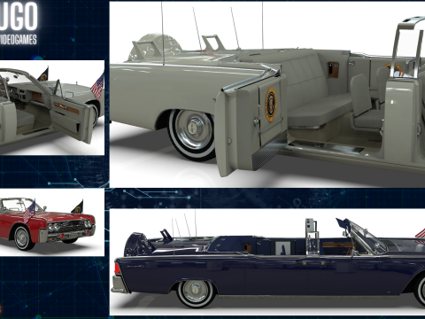 Lincoln Continental X100 1962 Low-poly 3D 모델