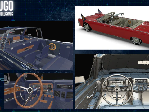 Lincoln Continental X100 1962 Low-poly 3D Model