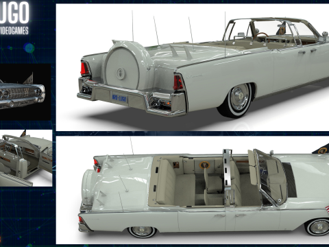 Lincoln Continental X100 1962 Low-poly 3D 모델