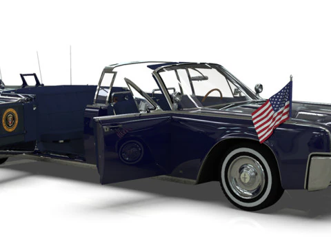 Lincoln Continental X100 1962 Low-poly 3D Model