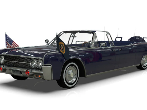 Lincoln Continental X100 1962 Low-poly 3D Model