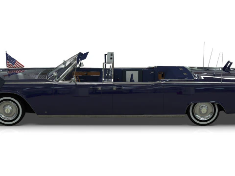 Lincoln Continental X100 1962 Low-poly 3D Model