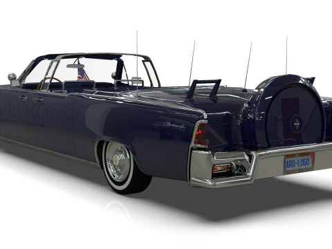 Lincoln Continental X100 1962 Low-poly 3D Model