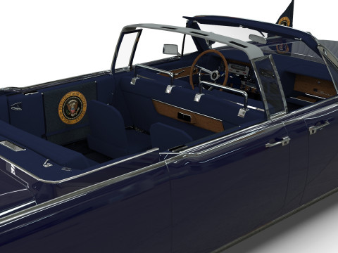 Lincoln Continental X100 1962 Low-poly 3D 모델