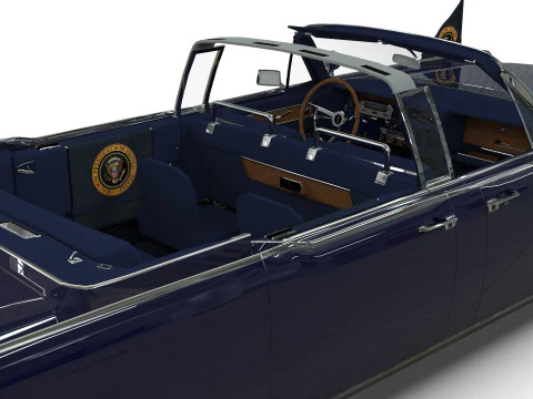 Lincoln Continental X100 1962 Low-poly 3D Model