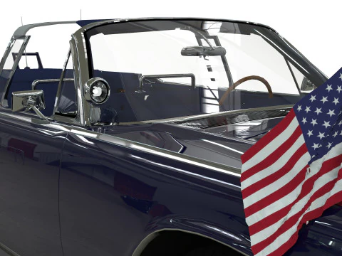 Lincoln Continental X100 1962 Low-poly 3D Model