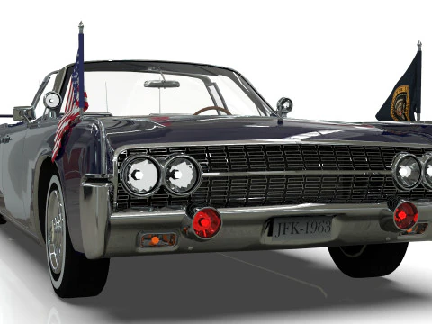 Lincoln Continental X100 1962 Low-poly 3D Model