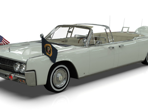 Lincoln Continental X100 1962 Low-poly 3D 모델