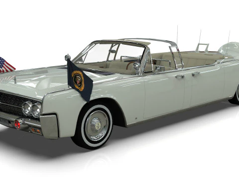 Lincoln Continental X100 1962 Low-poly 3D Model