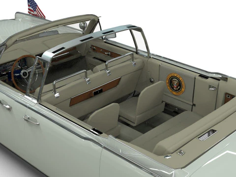 Lincoln Continental X100 1962 Low-poly 3D Model