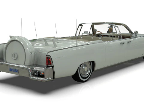Lincoln Continental X100 1962 Low-poly 3D Model