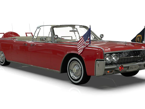 Lincoln Continental X100 1962 Low-poly 3D Model