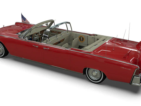 Lincoln Continental X100 1962 Low-poly 3D Model