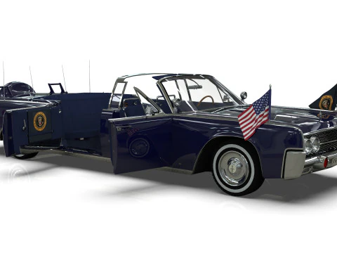 Lincoln Continental X100 1962 Low-poly 3D Model