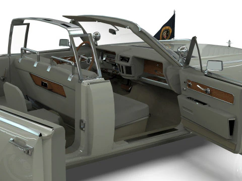 Lincoln Continental X100 1962 Low-poly 3D Model