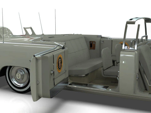 Lincoln Continental X100 1962 Low-poly 3D Model