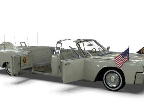 Lincoln Continental X100 1962 Low-poly 3D Model