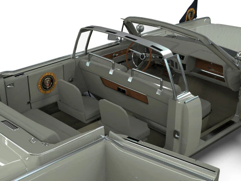 Lincoln Continental X100 1962 Low-poly 3D Model