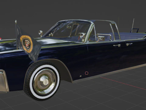 Lincoln Continental X100 1962 Low-poly 3D Model