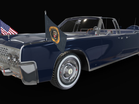 Lincoln Continental X100 1962 Low-poly 3D 모델