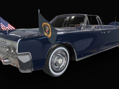 Lincoln Continental X100 1962 Low-poly 3D Model