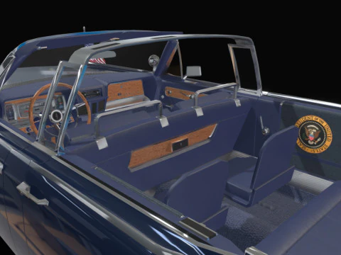 Lincoln Continental X100 1962 Low-poly 3D Model
