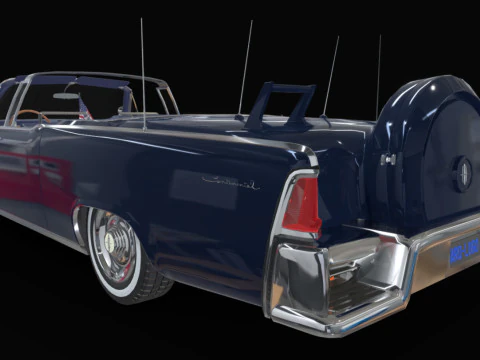 Lincoln Continental X100 1962 Low-poly 3D Model