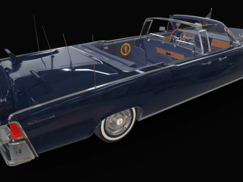 Lincoln Continental X100 1962 Low-poly 3D Model