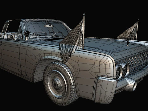 Lincoln Continental X100 1962 Low-poly 3D Model