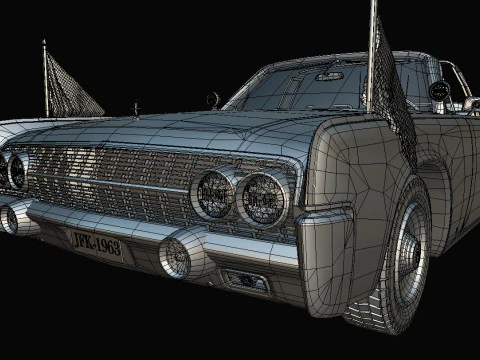 Lincoln Continental X100 1962 Low-poly 3D Model